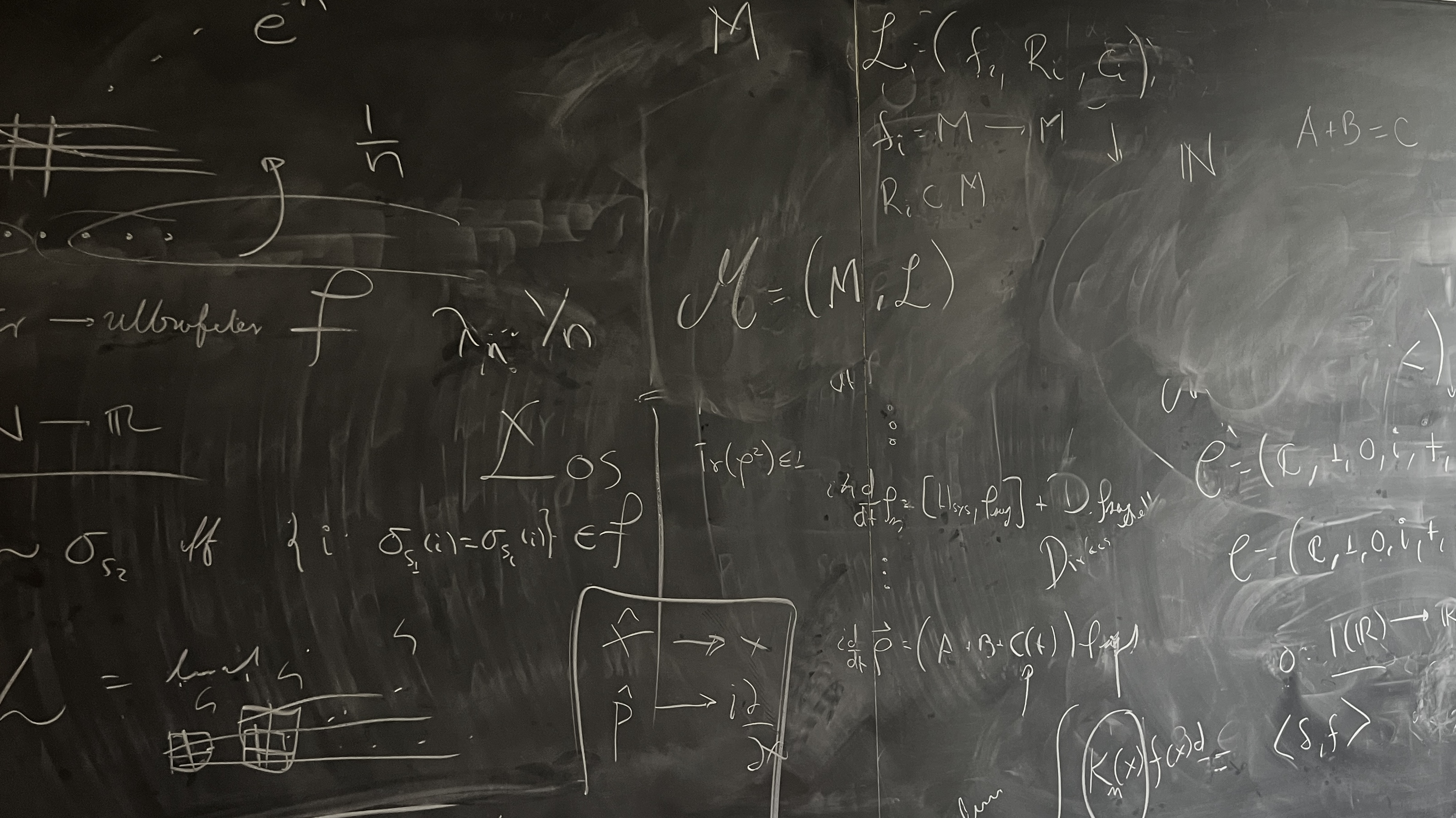 Chalkboard with math